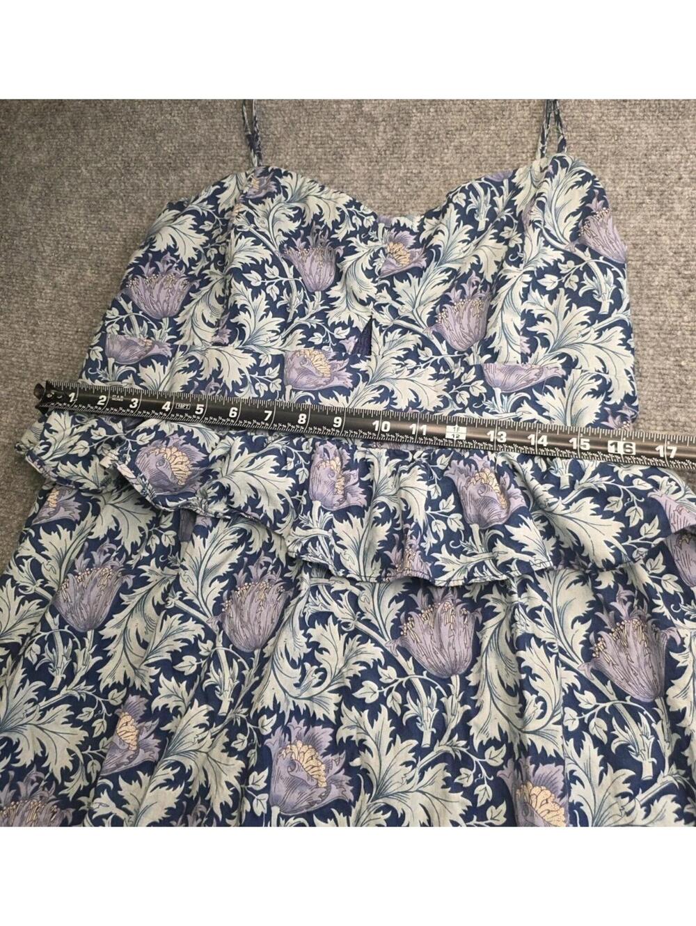 Hyacinth House Blue Leafy Floral Maeve Midi Dress Size XXL - Picture 9 of 11